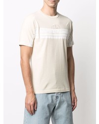 gelbes besticktes T-Shirt mit einem Rundhalsausschnitt von Stone Island