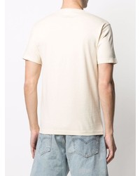 gelbes besticktes T-Shirt mit einem Rundhalsausschnitt von Stone Island