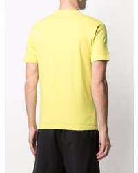 gelbes besticktes T-Shirt mit einem Rundhalsausschnitt von Stone Island