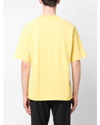 gelbes besticktes T-Shirt mit einem Rundhalsausschnitt von Stone Island