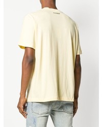 gelbes besticktes T-Shirt mit einem Rundhalsausschnitt von Alexander Wang