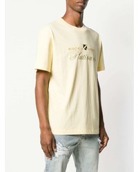 gelbes besticktes T-Shirt mit einem Rundhalsausschnitt von Alexander Wang