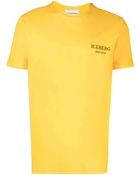 gelbes besticktes T-Shirt mit einem Rundhalsausschnitt von Iceberg