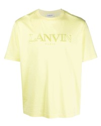 gelbes besticktes T-Shirt mit einem Rundhalsausschnitt von Lanvin