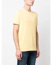 gelbes besticktes T-Shirt mit einem Rundhalsausschnitt von Polo Ralph Lauren