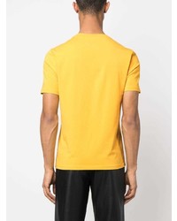 gelbes besticktes T-Shirt mit einem Rundhalsausschnitt von Moschino
