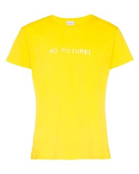 gelbes besticktes T-Shirt mit einem Rundhalsausschnitt von Nasaseasons