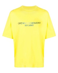 gelbes besticktes T-Shirt mit einem Rundhalsausschnitt von Opening Ceremony