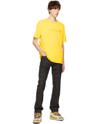 gelbes besticktes T-Shirt mit einem Rundhalsausschnitt von Lanvin