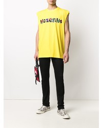 gelbes besticktes Trägershirt von Moschino