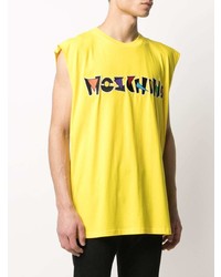 gelbes besticktes Trägershirt von Moschino