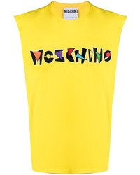 gelbes besticktes Trägershirt von Moschino