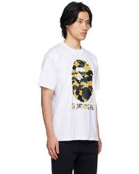 gelbes Camouflage T-Shirt mit einem Rundhalsausschnitt von BAPE