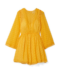 gelbes gerade geschnittenes Kleid aus Chiffon