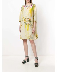 gelbes gerade geschnittenes Kleid mit Blumenmuster von Antonio Marras