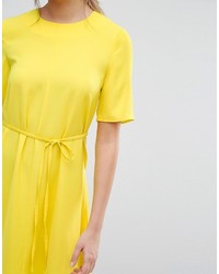 gelbes gerade geschnittenes Kleid von Warehouse