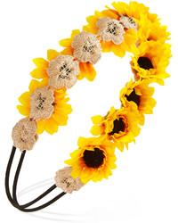 gelbes Haarband mit Blumenmuster