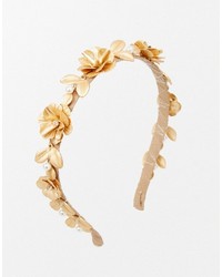 gelbes Haarband mit Blumenmuster von Asos