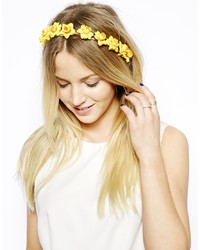 gelbes Haarband mit Blumenmuster von Johnny Loves Rosie