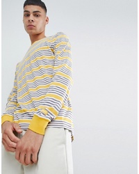 gelbes horizontal gestreiftes Langarmshirt von Nike SB