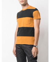 gelbes horizontal gestreiftes T-Shirt mit einem Rundhalsausschnitt von Levi's Vintage Clothing