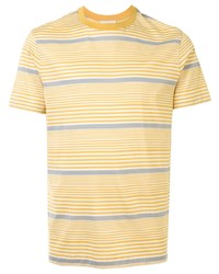 gelbes horizontal gestreiftes T-Shirt mit einem Rundhalsausschnitt von Cerruti 1881