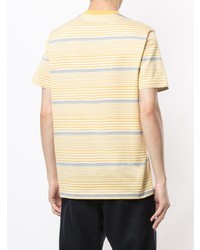 gelbes horizontal gestreiftes T-Shirt mit einem Rundhalsausschnitt von Cerruti 1881