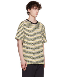 gelbes horizontal gestreiftes T-Shirt mit einem Rundhalsausschnitt von Rassvet