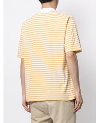 gelbes horizontal gestreiftes T-Shirt mit einem Rundhalsausschnitt von Barbour