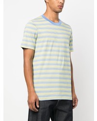 gelbes horizontal gestreiftes T-Shirt mit einem Rundhalsausschnitt von Marni