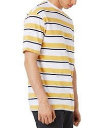 gelbes horizontal gestreiftes T-shirt