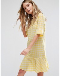gelbes Kleid mit Vichy-Muster
