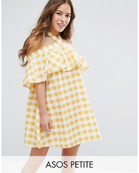 gelbes Kleid mit Vichy-Muster von Asos