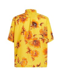 gelbes Kurzarmhemd mit Blumenmuster von Etro
