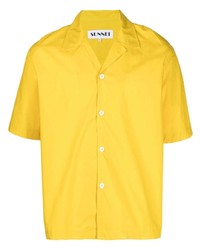 gelbes Kurzarmhemd mit Blumenmuster von Sunnei