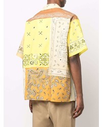 gelbes Kurzarmhemd mit Paisley-Muster von Kenzo