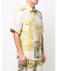 gelbes Kurzarmhemd mit Paisley-Muster von Thebe Magugu