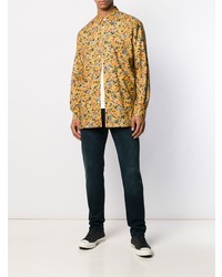 gelbes Langarmhemd mit Blumenmuster von Comme Des Garcons SHIRT