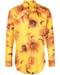 gelbes Langarmhemd mit Blumenmuster von Etro