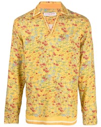 gelbes Langarmhemd mit Blumenmuster von Orlebar Brown