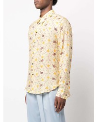 gelbes Langarmhemd mit Paisley-Muster von Garcons Infideles