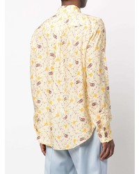 gelbes Langarmhemd mit Paisley-Muster von Garcons Infideles