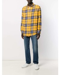 gelbes Langarmhemd mit Schottenmuster von Polo Ralph Lauren