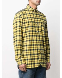 gelbes Langarmhemd mit Schottenmuster von Junya Watanabe MAN