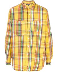 gelbes Langarmhemd mit Schottenmuster von Engineered Garments
