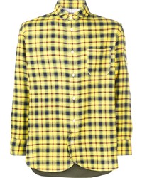 gelbes Langarmhemd mit Schottenmuster von Junya Watanabe MAN