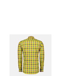 gelbes Langarmhemd mit Schottenmuster von LERROS