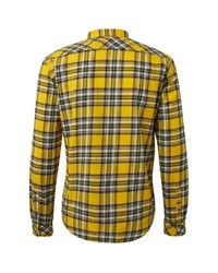 gelbes Langarmhemd mit Schottenmuster von Tom Tailor Denim