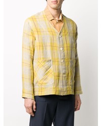 gelbes Langarmhemd mit Schottenmuster von Nicholas Daley
