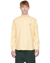 gelbes Langarmhemd mit Vichy-Muster von AMI Alexandre Mattiussi